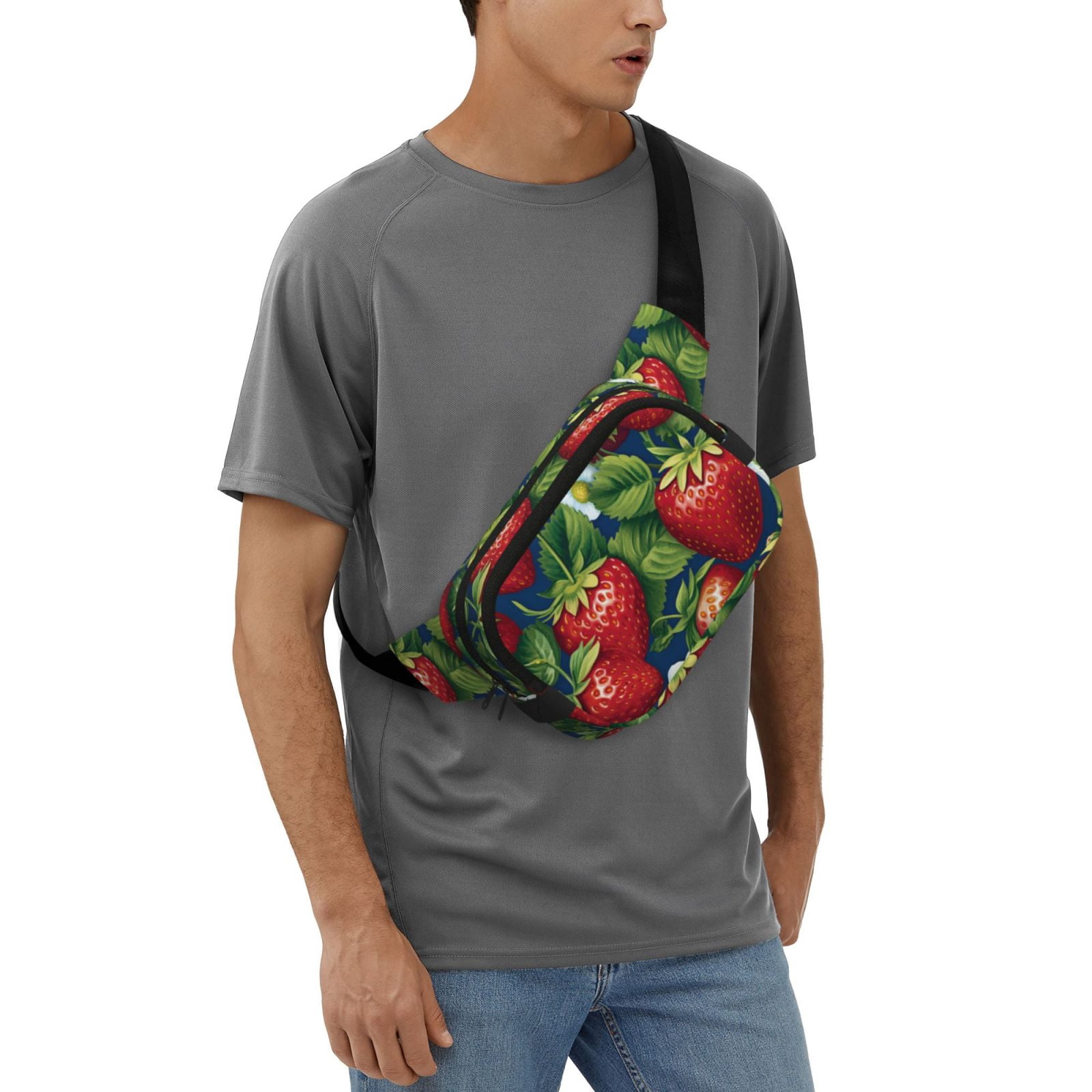Hirioo Strawberry2 for Double Layer Waist Bag Adjustable Fanny Pack For Travel Running Hiking