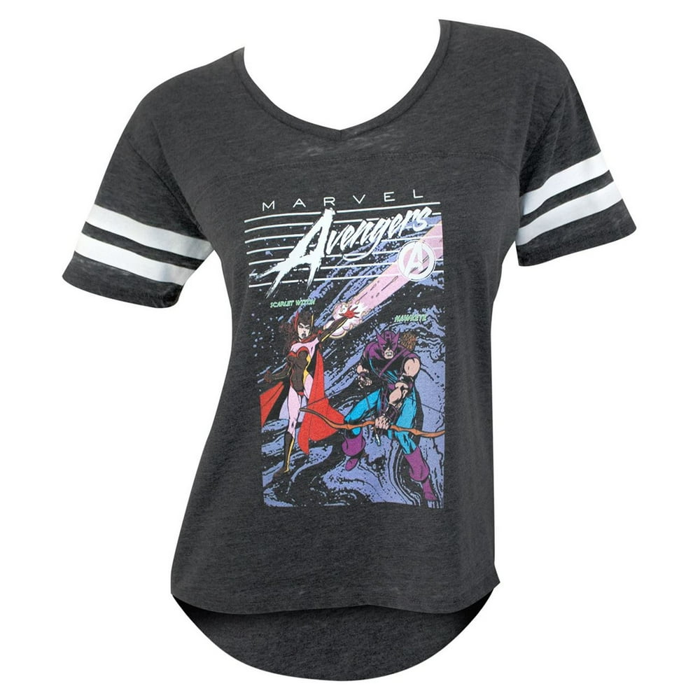 Avengers Scarlet Witch and Hawkeye Women's Jersey TShirtXLarge
