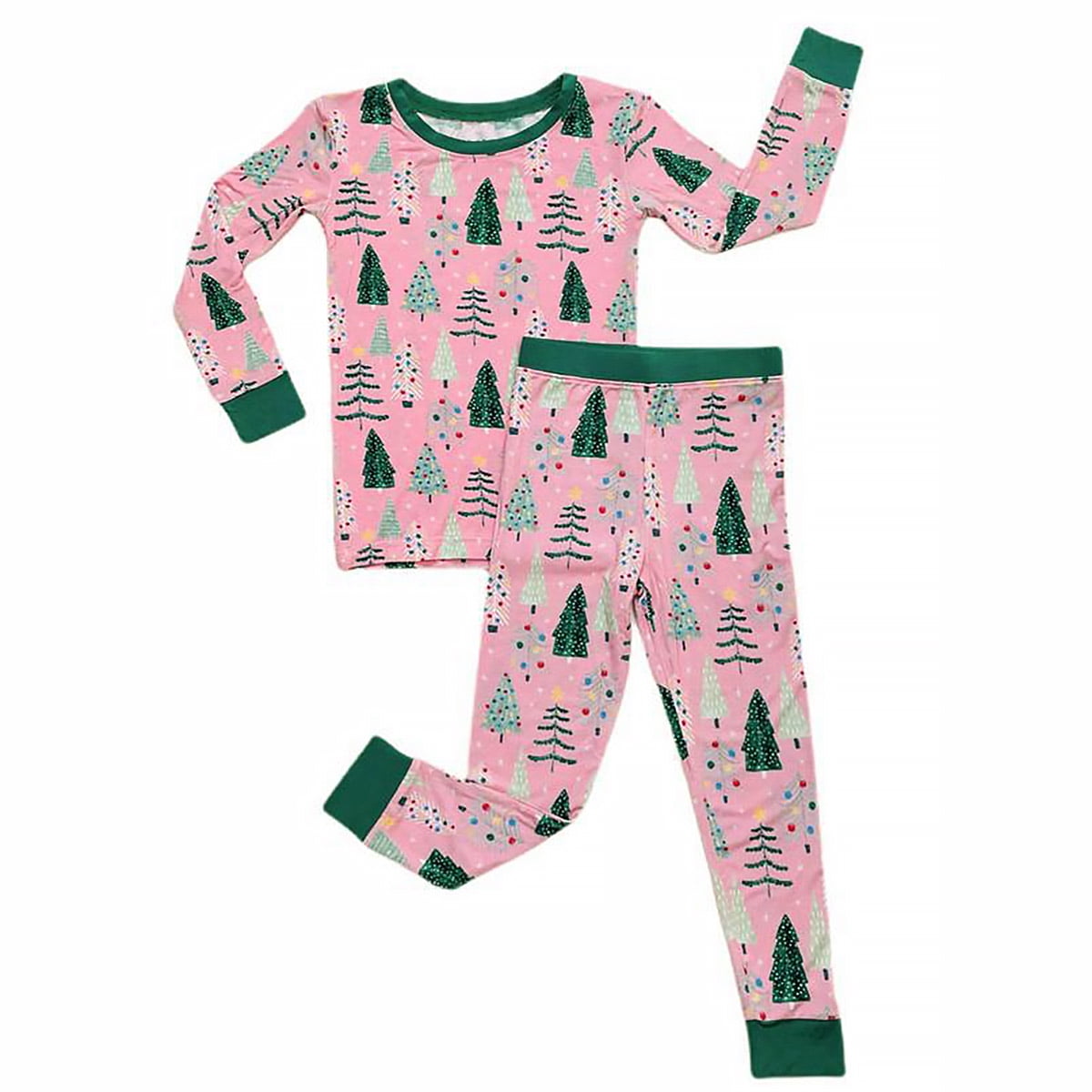 Family Matching Christmas Pajamas Set Pink Christmas Tree Print Parent child Wear Sleepwear Christmas Pajamas Family Walmart