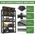 thumbnail image 6 of Garage Shelving, Garage Storage Shelves, 2500 LBS Heavy Duty Adjustable Metal Garage Shelves, Easy Assembly, Shelves for Garage Storage, Warehouse, Basement, Black, 6 of 6