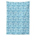 thumbnail image 3 of Ambesonne Nautical Tablecloth Rectangular Table Cover, Abstract Sea Waves, 60"x84", Pale Blue White Blue, 3 of 4