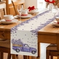 thumbnail image 5 of Purple Lavender Table Runner 72 Inches, Spring Floral Flowers Truck Farmhouse Beige Bed Runner Dresser Scarves Tabletop for Indoor Outdoor Parties/Ceremony/Banquet, 16" x 72", 5 of 9