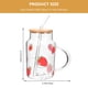 thumbnail image 2 of Taza de agua con pajita, vasos de vidrio, taza para bebidas, jugo de frutas, taza decorativa portátil para beber, para niñas y estudiantes, 2 of 6
