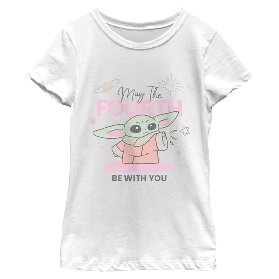 Girls Star Wars: The Mandalorian Grogu May The Fourth T Shirt