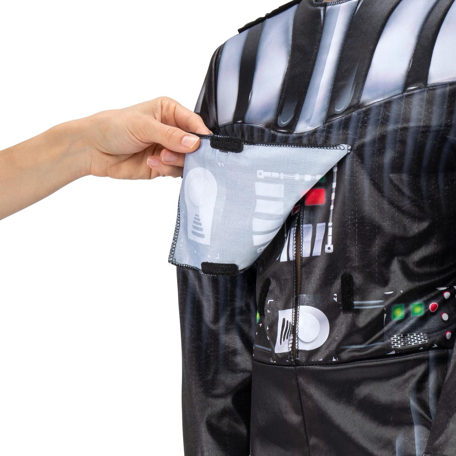 STAR WARS Adaptive Darth Vader Youth Costume - Combinaison imprimée avec accès au tube, jambes plus spacieuses et masque en plastique 3D