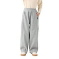 thumbnail image 4 of Tween Sweatpants Girls High Waisted Wide Straight Leg Athletic Pants with Pocket Boys 11-12 Years Pants, 4 of 8