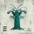 thumbnail image 3 of Grey, Jace 20x20 Black Modern Framed Museum Art Print Titled - Lobster No Band Teal, 3 of 5