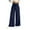 Dark Blue, variant on Women's Casual Wide Leg Pants, High Waist Loose Slimming Solid Color Long Trousers, Comfort Fashion Bottoms for Office, Travel and Daily Wear,Gray,S