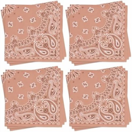 Western Bandana Napkins - 3-ply, 25 pcs | Cowboy Birthday Party Decor, Wild West Favors, Rodeo Baby Shower Supplies, Wild One Yeehaw Bday, Cowgirl Drinkware, Cactus Howdy Tableware