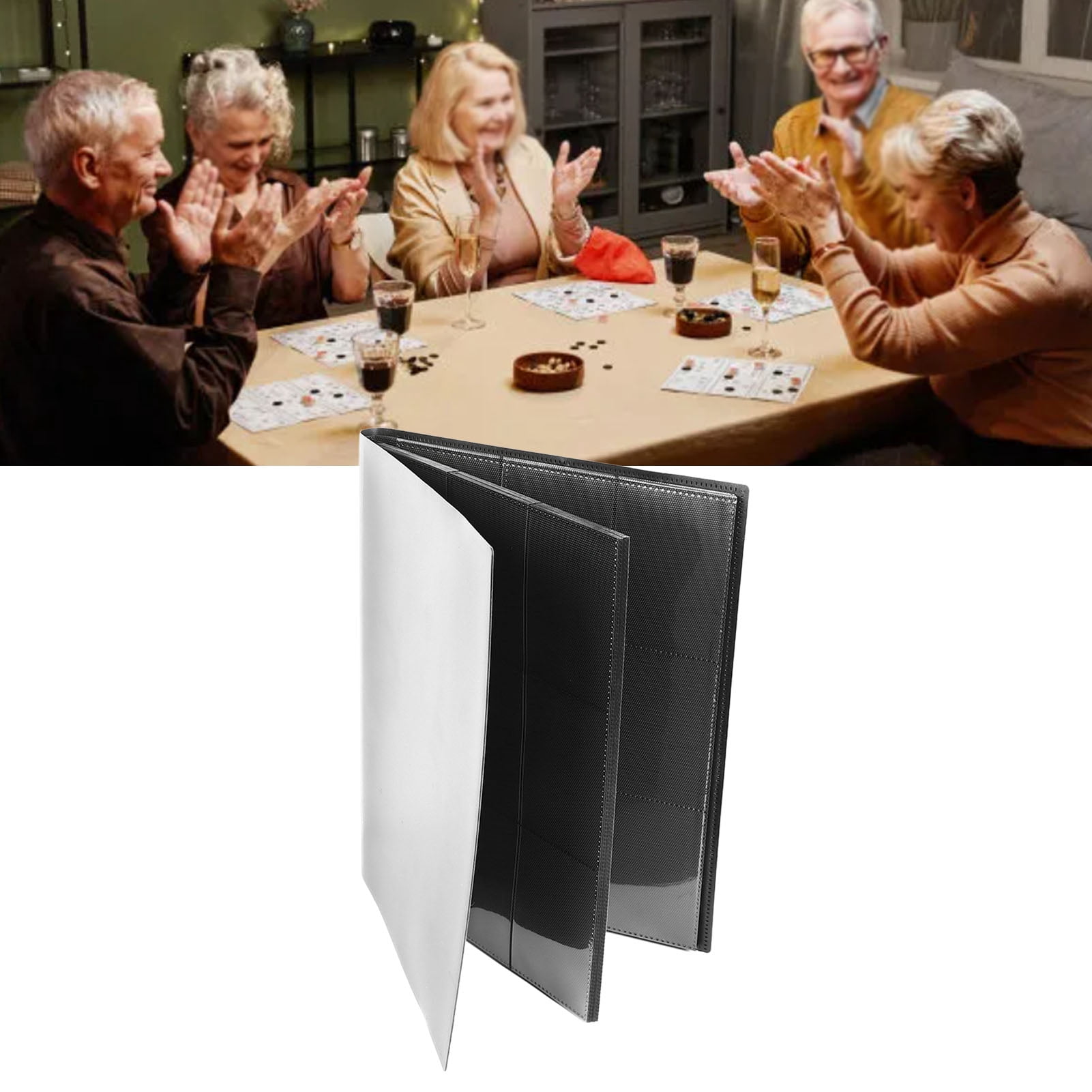 Trading Card Binder, 9 Pocket Card Collection Binder Black Portable Lightweight  for Organizing