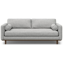 Morrison 89 inch Wide Mid-Century Modern Sofa in Mist Grey Woven-Blend Fabric