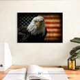thumbnail image 3 of Elephant Stock Eagle And Flag Of America Wall Art - Horizontal Canvas Wall Art - Living Room Wall Decor - Animal Canvas - Red And Brown Decor - 12" x 8", 3 of 8
