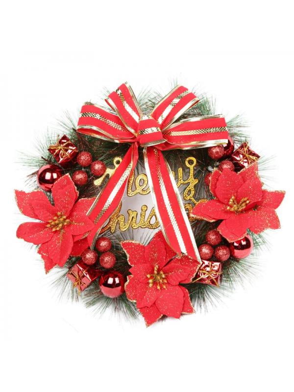 Christmas Wreath Decor For Xmas Home Party Door Wall Garland Flower Ornaments 