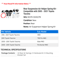 thumbnail image 2 of Rear Suspension Air Helper Spring Kit - Compatible with 2005 - 2021 Toyota Tacoma 2006 2007 2008 2009 2010 2011 2012 2013 2014 2015 2016 2017 2018 2019 2020, 2 of 2