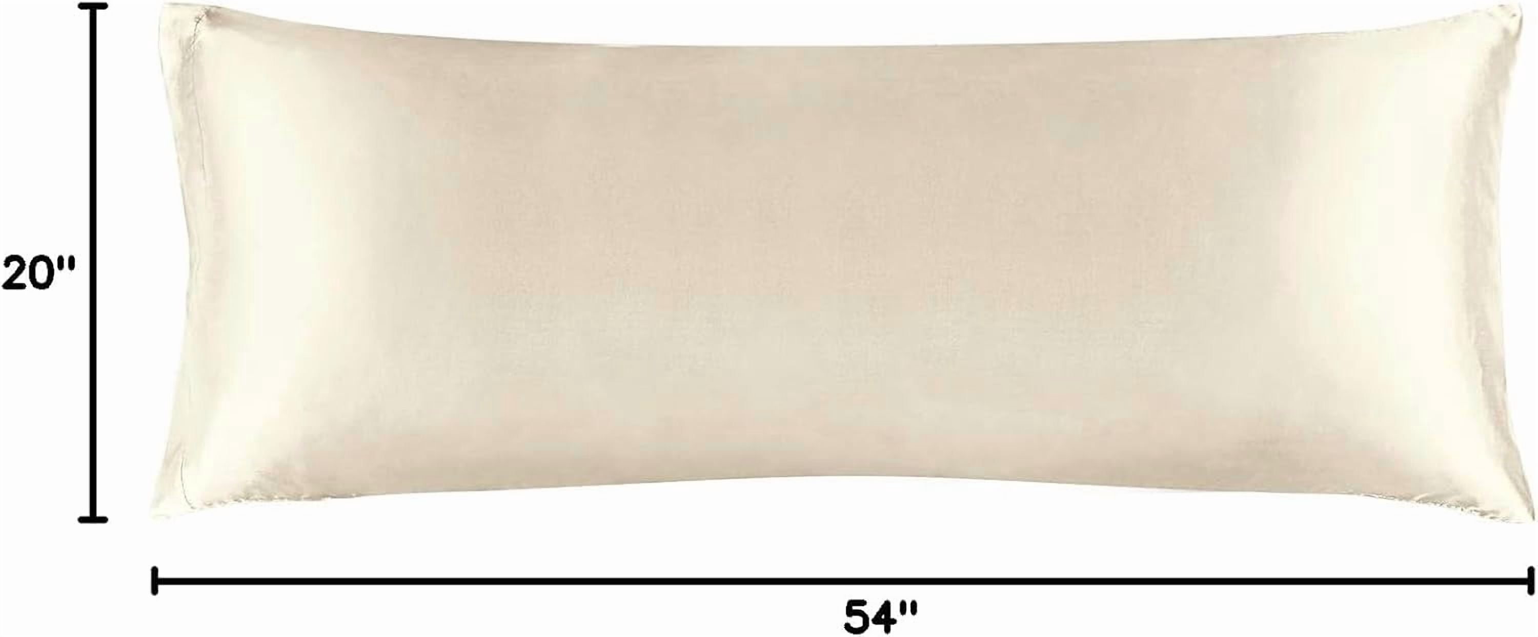 Satin Body Pillow Cover, Super Soft and Cooling Body Pillow Pillowcase for Hair and Skin, Breathable Silky Full Long Pillowcase Cover(20"x54", Beige)