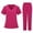 01-Hot Pink, variant on Scrubs Medical Uniform Womens Scrubs Set Medical Scrubs Top and Pants