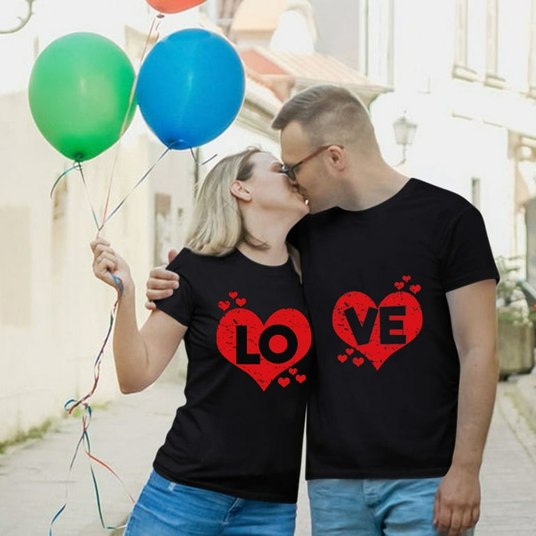 Moocorvic Valentine's Day T-shirt, Love Heart Graphic Tee, Love