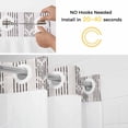 thumbnail image 5 of Black Stripe No Hook Shower Curtain Waterproof, Bathroom Curtains with Snap in Liners and See Through Top Window, Modern Abstract Vertical Stripes Beige Hotel Style Bathtub Curtains Shower 60"Wx72"L, 5 of 8