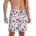 thumbnail image 2 of Balery Happy Columbus Day Pantalones cortos de pijama de punto de algodón para hombre con cinturilla y bolsillos-Small, 2 of 6