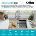 thumbnail image 3 of KRAUS Kore 30” Drop In / Top Mount Workstation 16 Gauge 50/50 Double Bowl Stainless Steel Kitchen Sink with Accessories, 3 of 7