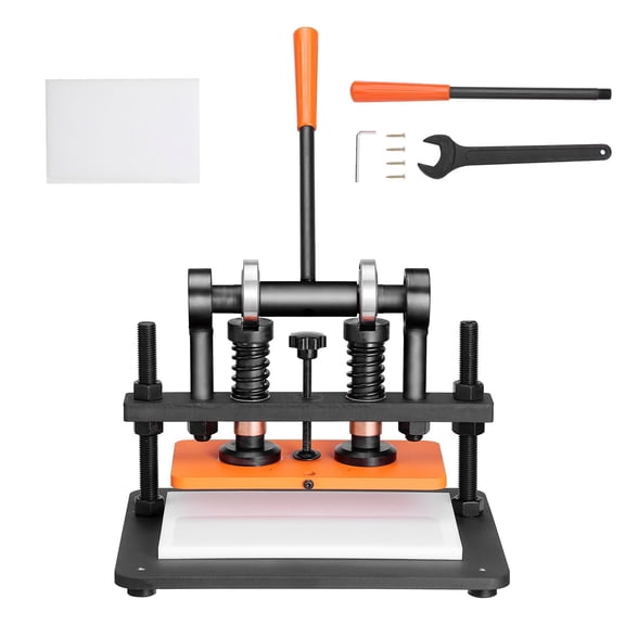 Manual Die Cutter Machine with 10.2x4.7in Embossing Plate, Dual Guide Shafts for Leather Crafting, Stamping and Cutting Various Materials