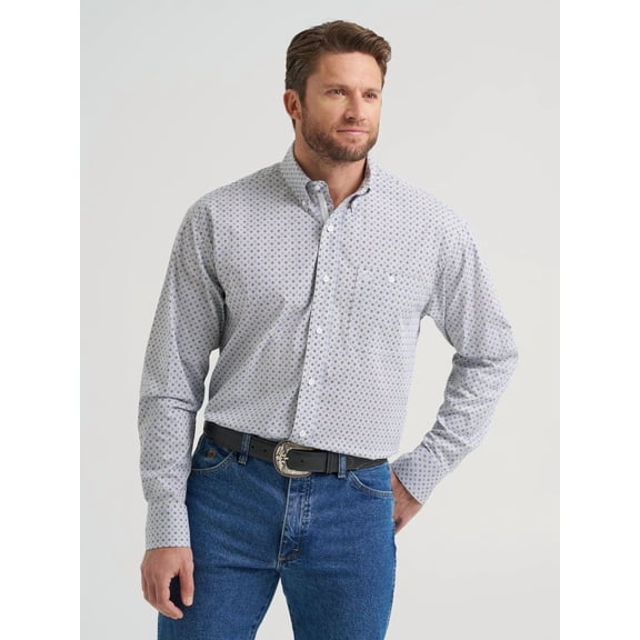 Wrangler Mens George Strait White Floral Print Shirt