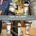 thumbnail image 7 of 30oz Pioneer Colorful Floral Stainless Steel Flip Straw Tumbler with Lid and Straw Spill Proof Travel Cup Double Wall Vacuum Insulated Coffee Mug with Top Handled White, 7 of 7