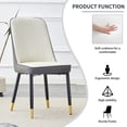 thumbnail image 2 of Sumdeal PU Leather Dining Chairs with Black Metal Legs (Kitchen, Bedroom, Office)，Set of 4，White Gray, 2 of 6