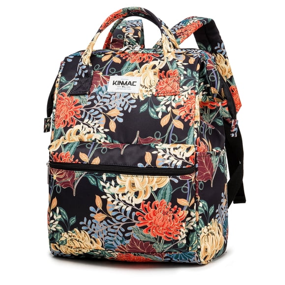 Mochila Kinmac para portátil, estilo abierto, 15,6 pulgadas, con diseño de crisantemo dorado