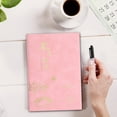 thumbnail image 2 of Btomtd A5 Leather Style Notebook, Business Office Meeting Notebook, Soft Cover Standard Notebook for Students, Pink, 2 of 3
