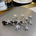 thumbnail image 1 of Barrette Décorative en Forme d'Étoile Pailletée pour Femmes avec Pince à Cheveux en Strass Argent, 1 of 1