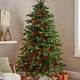 thumbnail image 4 of Paquete de 16 bolas de Navidad para árbol de Navidad | Lazos de espuma en colores café, dorado, verde y rojo | Diseño cosido resistente con cordones para colgar, 4 of 5