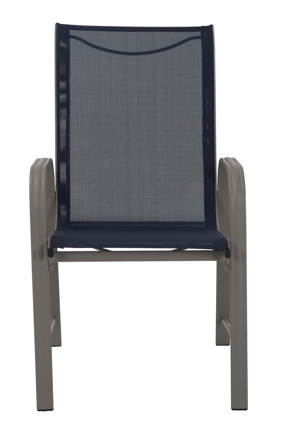 COSCO Outdoor Living Paloma Steel Patio Dining Chairs, Light Gray Sling, Dark Gray Steel Frame, 6-Pack