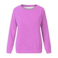 thumbnail image 4 of Titcea Sweatshirt for Women Solid Color Crewneck Long Sleeve Sweatshirts Loose Casual Pullover Sweaters, 4 of 4