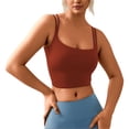 thumbnail image 3 of TrendOFT Built in Bra Tank Tops for Women Soft Stretchy Scoop Neck Fitted Crop Tops Spaghetti Strap Camisole Red S, 3 of 9