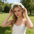 thumbnail image 5 of Small Rose Headband for Women, Handmade Fabric Rose Headpiece for Wedding, Birthday Party, Dance Party, and Photography â Floral Hair Accessory (Orange), 5 of 7