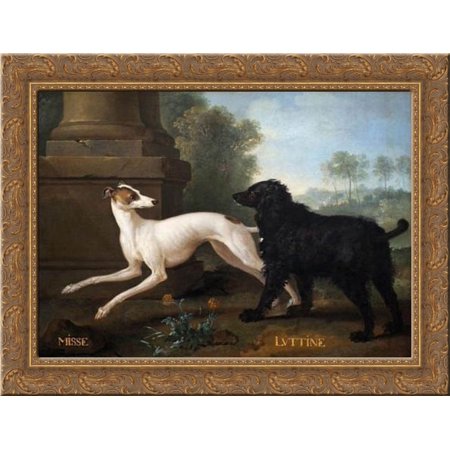 Missy and Luttine 24x20 Gold Ornate Wood Framed Canvas Art by Oudry, Jean Baptiste