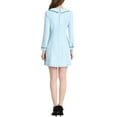 thumbnail image 3 of INSPIRE CHIC Women's Contrast Trim Peter Pan Collar Button Front Shirtdress Blue S, 3 of 5
