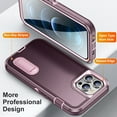 thumbnail image 2 of Feishell Case for iPhone 12/12 Pro 6.1 inch,Heavy Duty 3 Layer Military Protection with Hidden Kickstand Shock Resistant Armor Hybrid Bumper Rugged Rubber Phone Cover,Purple+Pink, 2 of 8