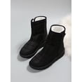 thumbnail image 3 of Black Solid Color Hook & Loop Fastener Warm Lined Snow Boots, 3 of 5