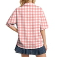 thumbnail image 5 of Sewkxo Polo à Manches Courtes pour Femmes, Col Oversize, T-Shirt à Enfiler Y2k, Décontracté, Ample, Mode Urbaine, Chandail de Rugby, Rouge Melon D\'eau m, 5 of 5
