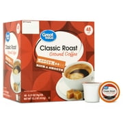 Great Value Classic Roast Ground Coffee Pods, 48 Count