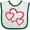 White and Green, variant on Inktastic Three Red Hearts Boys or Girls Baby Bib