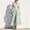 Light Green, variant on KLHDSF Dresses For Women Deep V-Neck Short Sleeve Fit And Flare Causal Floral Summer Dress Light Purple L
