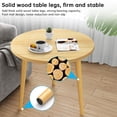 thumbnail image 4 of Small Round Side Table, Modern Light Wood End Table Nightstand, Small Space Nightstand for Bedroom and Living Room, 15.75 x 18.5 Inch, Original Wood Color, 4 of 7