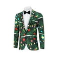 thumbnail image 3 of Men's Christmas Suit Jacket Christmas Fun Ugly Single button Holiday Print, 3 of 5