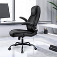thumbnail image 5 of Ergonomic High Back Office Chair Faux Leather Executive Chair Padded Flip Up Armrest Computer Chair Adjustable Height Lumbar Support Wheels Swivel for Gaming Desk Chair (Black), 5 of 5