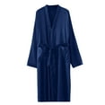 thumbnail image 3 of JTieacloth Lightweight Nightwear Mens Thin Bathrobe Long Cardigan Imitation Silk Nightgown Ice Silk Pajamas Men's Home Wear Summer Nightgown Blue, 3 of 6