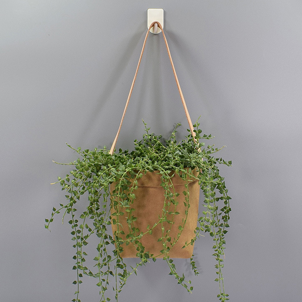 LeKing Innovative Kraft Paper Hanging Flower Pots with Leather Hand