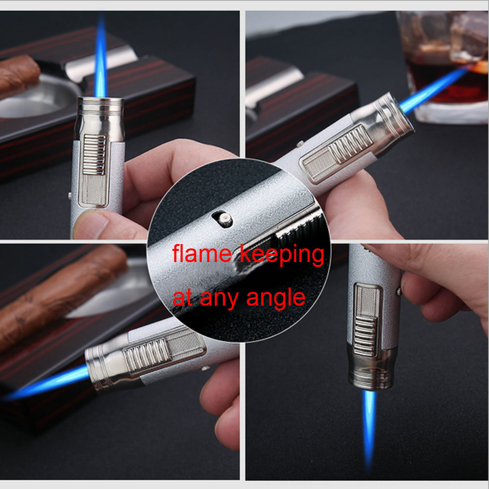 Honest Portable Torch Jet Frame Pen Style Cigarette Cigar Butane Gas Lighter - BLACK